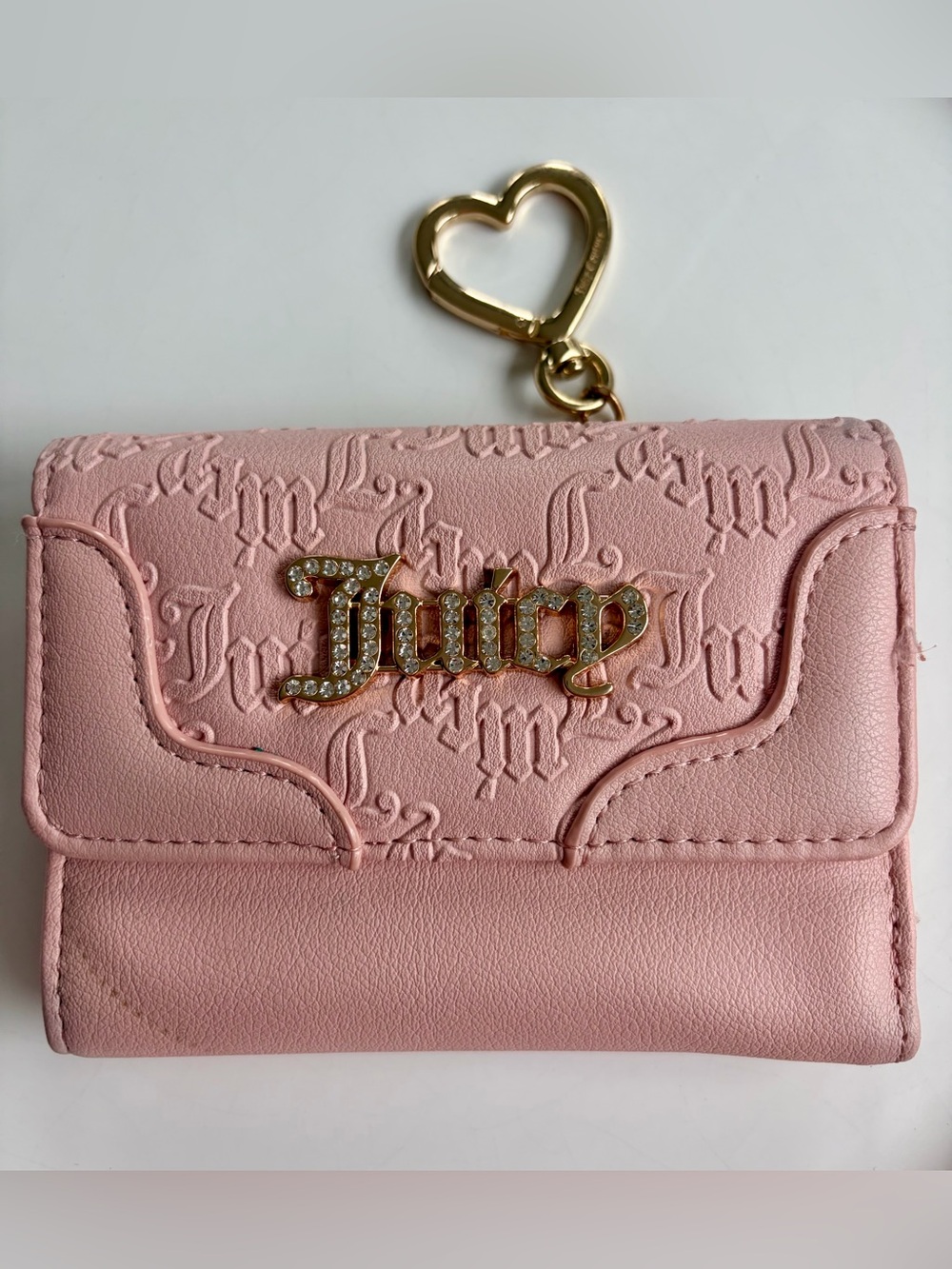 💕 Juicy Couture Blush Pink Embossed Trifold Wallet 💕